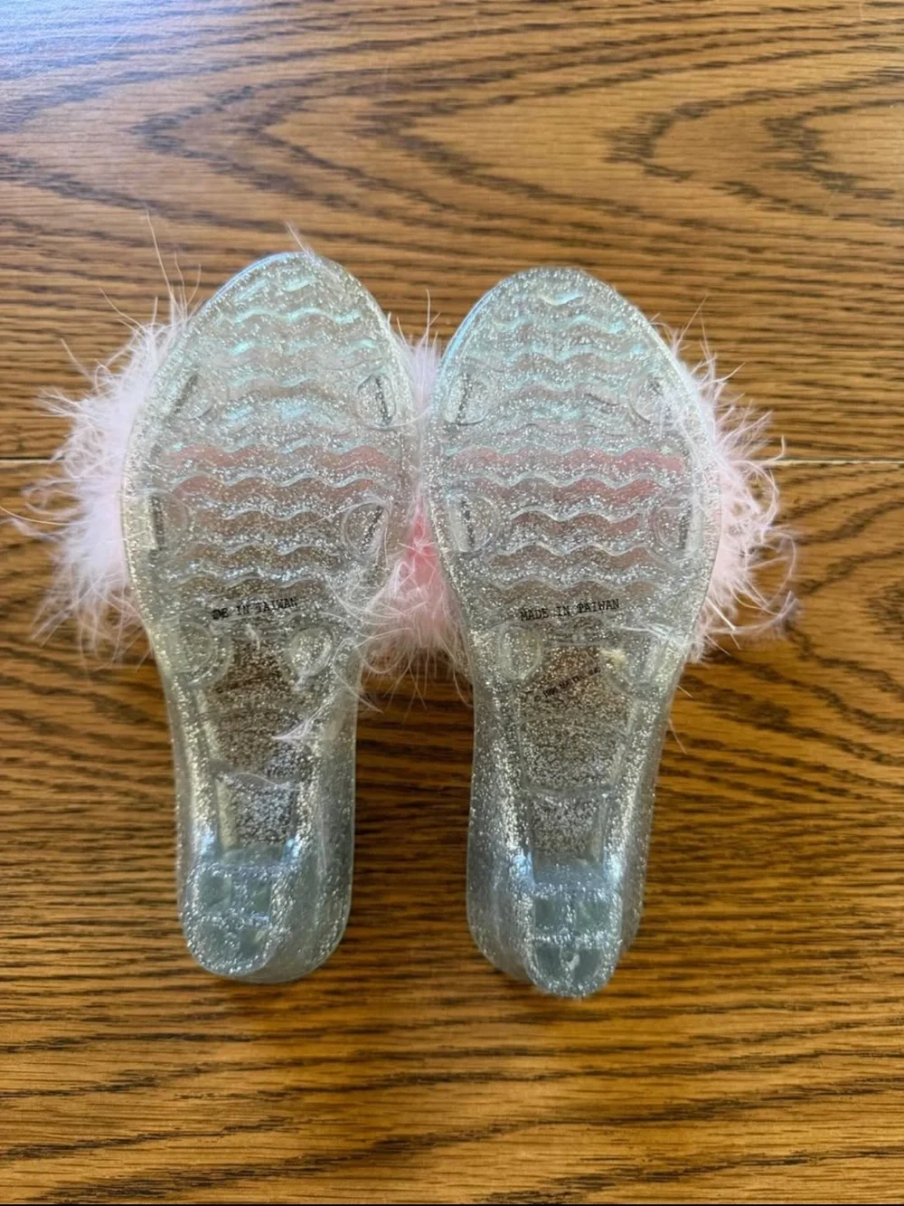 Barbie Kids Pink Heart Fuzzy Glitter Dress-Up Kitten Heels